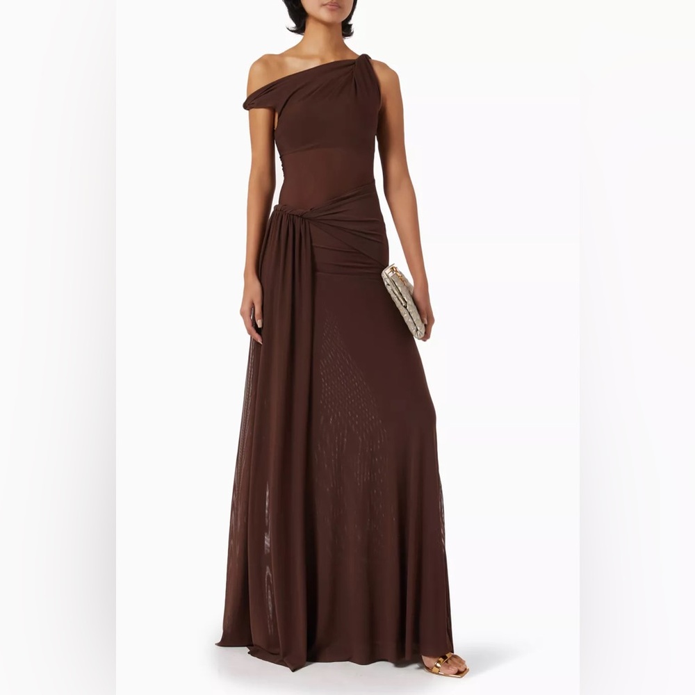 NEW: MISHA 'SISAL' MESH DRESS - US M - ESPRESSO - Picture 3 of 9